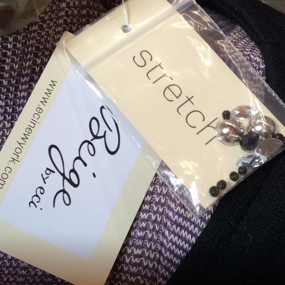 Black With Rhinestones!  Beige by ECI Tunic New With Tag - Picture 2 of 6